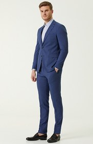 تصویر پیراهن مردانه برند نتورک ( NETWORK ) مدل پیراهن میکرو طرح دار Slim Fit Navy Blue White - کدمحصول 283439 