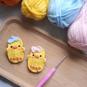 تصویر گیره سر بافتنی جوجه 