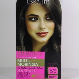 تصویر کیت رنگ مو اسکالیم بدون آمونیاک سری collagen keratin شماره 6.2 حجم 100 میلی لیتر ر Eskalim