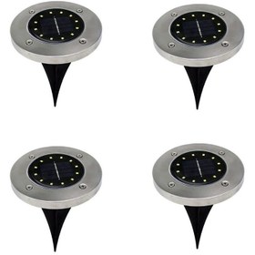 تصویر چراغ دفنی سولونیکس مدل دیسکی کد LED 12 مجموعه 4 عددی کن مدل 406398 
