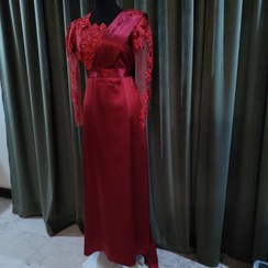 تصویر لباس مجلسی رنگ زرشکی سایز 44 