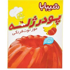 تصویر پودر ژله با طعم موز توت فرنگی شیبابا 100 گرم 