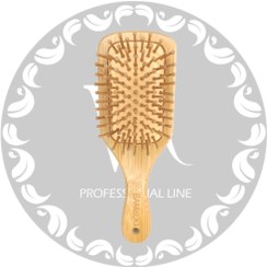 تصویر برس چوبی بامبو اصلی ماساژوری مربع سایز متوسط 