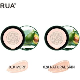 تصویر کوشن صورت روآ مدل آووکادو وزن 15 گرم RUA AIR CUSHION CREAM بژ طبیعی کرم پودر بژ طبیعی