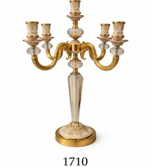 تصویر شمعدان 5 شعله کریستال منشوری کد1710 