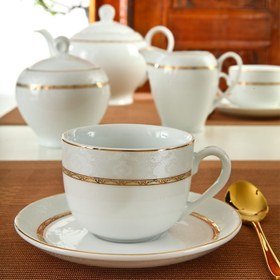 تصویر سرویس چینی زرین 6 نفره چای خوری هدیه طلایی (17 پارچه) ا Zarin Iran ItaliaF Gift Gold 17 Pieces Porcelain Tea Set Zarin Iran ItaliaF Gift Gold 17 Pieces Porcelain Tea Set