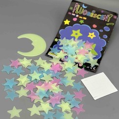 تصویر استیکر دیواری کودک طرح ستاره شب تاب بسته ۱۰۰ عددی 