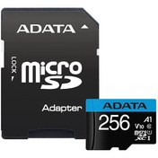 تصویر کارت حافظه microSDXC ای دی تا مدل UHS-I U1 کلاس 10 سرعت 100MB/sو ظرفیت 256 گیگابایت به همراه آداپتور 