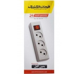 تصویر پریز 3 خانه بدون ارت بدون کابل فرحان الکتریک 