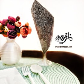 تصویر دستمال سفره کاغذی طرح دار مجلسی طرح ترنج در ظرفدون،بسته۲۰عددی 