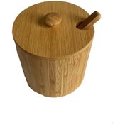 تصویر ظرف شکر و قند چوبی بامبو - ظرف شکلات - ظرف قند مدل D9 کد Gw519014 