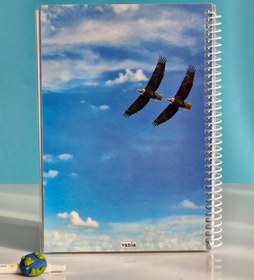 تصویر دفتر سیمی خط‌دار وانیا A5 طرح عقاب - دفتر خط دار 