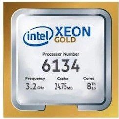 تصویر پردازنده سرور اینتل مدل Xeon Gold 6134 استوک Intel Xeon Gold 6134 Server Processor Used