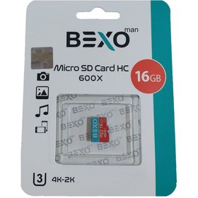 تصویر کارت حافظه microSDHC بکسو مدل 600x کلاس 10 استاندارد UHS-I U3 4k ظرفیت 16 گیگابایت 