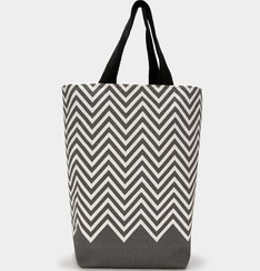 تصویر ساک دستی کتان طرح Zigzag 