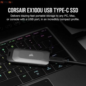 تصویر اس اس دی اکسترنال کورسیر EX100U Type-C 1TB Corsair EX100U 1TB Type-C Portable SSD