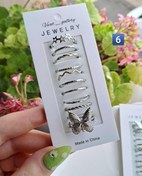 تصویر انگشتر پک ۱۰ عددی رنگ نقره ای 