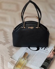 تصویر کیف مجلسی زنانه مدل لورانو با طرح نیم‌دایره چرم مصنوعی 