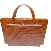 تصویر کلاسور دسته دار پوست ماری عسلی 