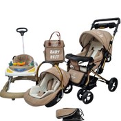 تصویر ست سرویس کالسکه 4بنیتا رنگ کرمی 