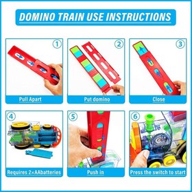 تصویر قطار بازی مدل دومینو ساز شفاف طرح موزیکال ا Transparent domino model toy train with musical design Transparent domino model toy train with musical design