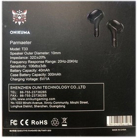 تصویر هندزفری بلوتوثی اونیکوما مدل T33 Onikuma T33 Wireless Bluetooth Earbuds