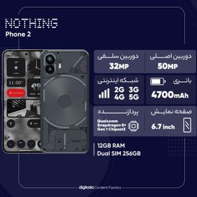 تصویر گوشی موبایل ناتینگ مدل Phone 2 دو سیم کارت ظرفیت 256 گیگابایت و رم 12 گیگابایت 