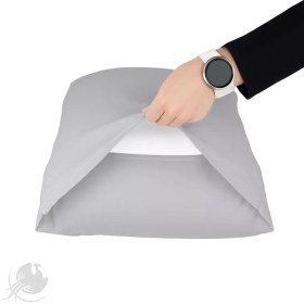 تصویر سرویس روبالشی نخ پنبه طوسی روشن 