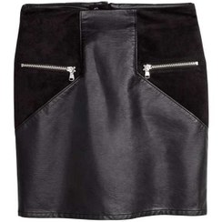 تصویر دامن چرم زنانه مشکی H&M 