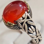 تصویر انگشتر نقره مردانه عقیق قرمز 