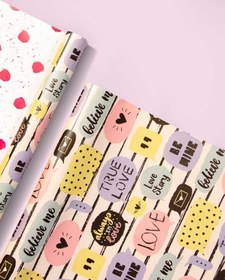 تصویر 3 برگ کاغذ کادو گلاسه – 1078 