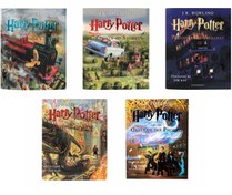 تصویر Harry Potter Illustrated Collection Hardcover پک کامل پنج جلدی هری پاتر مصور جلد سخت اثر J. K. Rowling 