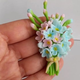 تصویر مگنت دستساز خمیری دسته گل 