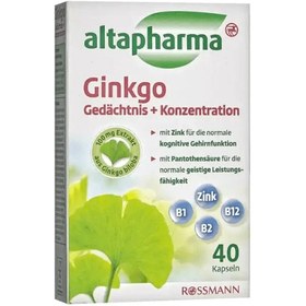 تصویر کپسول تقویت حافظه و تمرکز جینکو آلتا فارما Memory + Concentration Capsules Altapharma