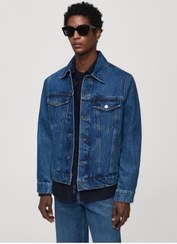 تصویر ژاکت مردانه آبی منگو | 67064442 MANGO Man 