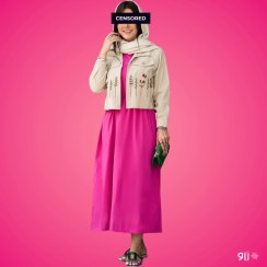 تصویر کت سارافون ونوس گلدوزی زنانه رنگ آبی 