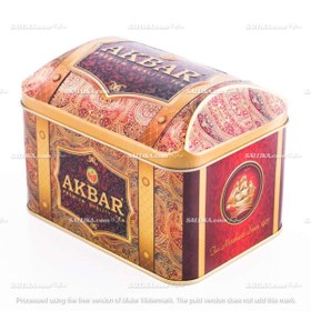 تصویر چای اکبر صندوقی قرمز 250 گرم royal gold Royal Tea Celebrations Sallika Akbar Treasure Box 250g Strawberry Cream