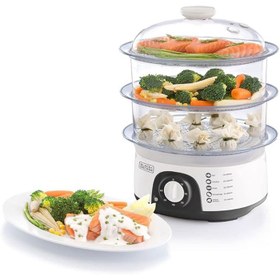 تصویر بخارپز بلک اند دکر مدل HS6000 Black & Decker 3 Tier Food Steamer, Hs6000-B5