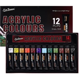 تصویر ست رنگ اکریلیک 12 رنگ 