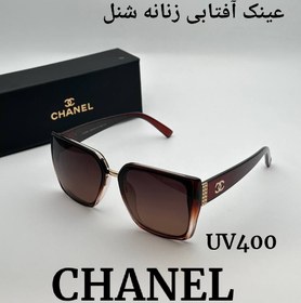 تصویر عینک آفتابی شنل زنانه و دخترانه UV400 همراه کیف و دستمال 