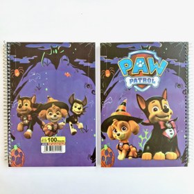 تصویر دفتر 100 برگ خط دار سیمی جلد طلقی مدل سگ های نگهبان 