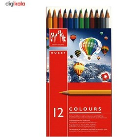 تصویر مداد رنگي 12 رنگ کارن داش مدل Hobby ا Caran dAche Hobby 12 Color Pencil Caran dAche Hobby 12 Color Pencil