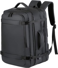 تصویر Qiccijoo Travel Laptop Backpack 35L Flight Approved Carry On Backpack for Men Women Expandable Large Luggage Backpack 17 Inch Waterproof Work Backpack Business Weekender Overnight Backpack(Black) 