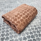 تصویر پتو یکنفره مخمل آرنیکا قلبی شادیلون قیمت جشنواره کرم قهوه ای روشن 