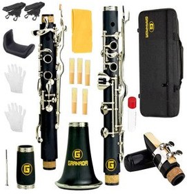 تصویر کلارینت 4 حلقه سمت چپ 5 یدکی FINGER REST و MAGAZINE REED Granada 