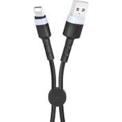 تصویر کابل شارژ سریع لایتنینگ به یواس‌بی به طول 25 سانتی‌متر ایکس‌او XO Convenient usb cable with clip lighting NB117 