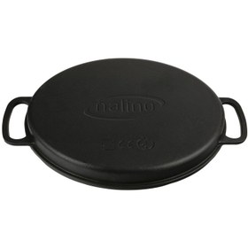 تصویر تابه گریل نالینو مدل Angle به همراه درب شیشه‌ای Nalino Angle Cast Iron Grill Pan