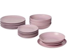 تصویر ظروف غذاخوری 24 پارچه ایکیا مدل fargklar FÄRGKLAR 24-piece service, matt light pink