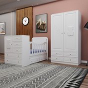 تصویر سرویس تختخواب و کمد کودک اعیان طرح تدی مدل FH482 