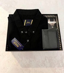 تصویر باکس هدیه پیراهن مردانه مشکی خنک سایز مدیوم تا دو ایکس لارج 